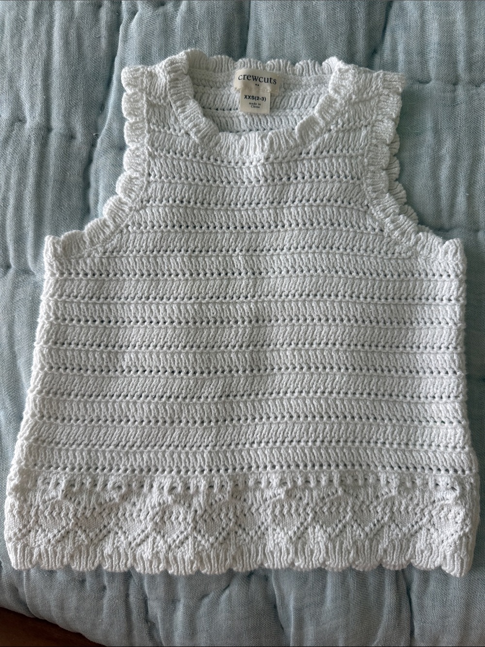 Crewcuts Toddler 2-3 Girls White Crocheted Sleeveless Top